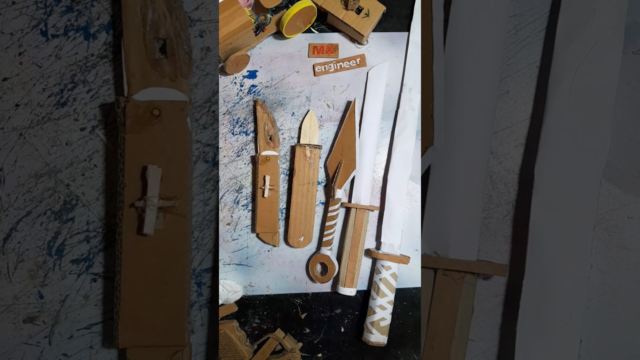 make kinfe and sword with cardboard / kinfe with cardboard #kinfe #sword #diy #craft #cardboard