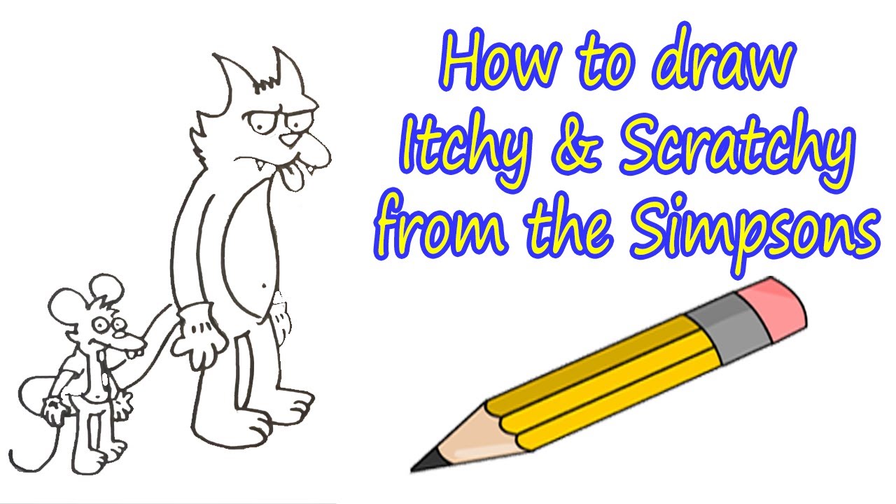 How to draw Itchy and Scratchy from the Simpsons