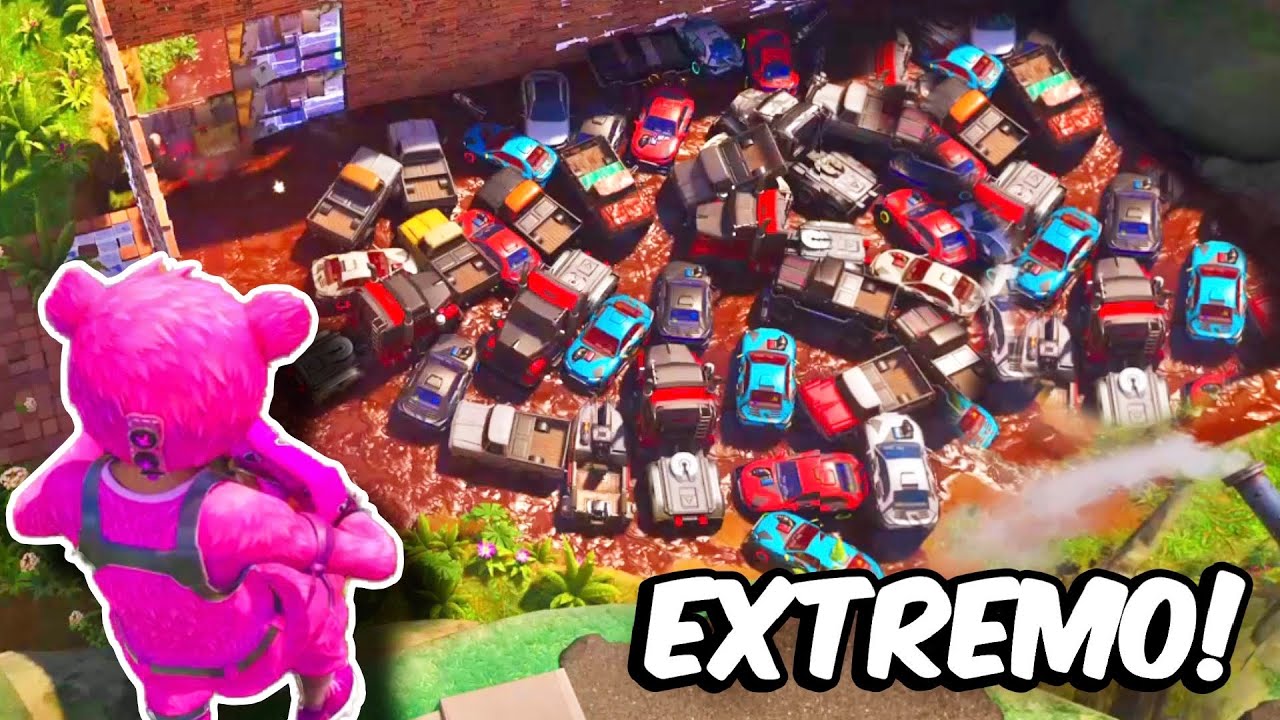 JUNTÉ TODOS LOS COCHES del MAPA de FORTNITE en un MISMO LUGAR (RECORD MUNDIAL)