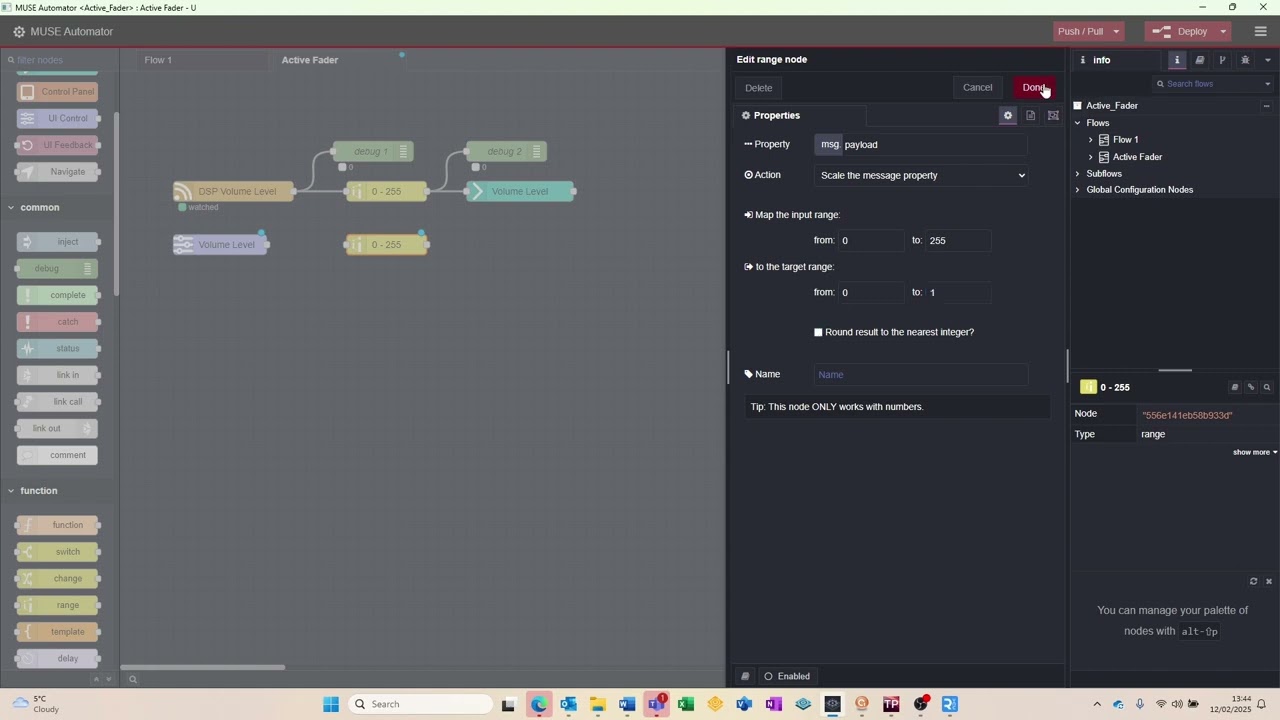 AMX MUSE Automator | Controlling Faders with AMX G5 Bargraphs
