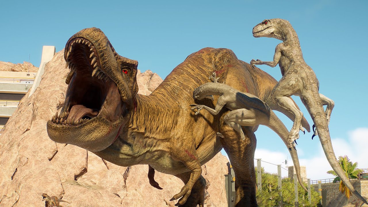 ATROCIRAPTOR SQUAD & T-REX TAKE ON EVERY GIANT CARNIVORE! TOTAL CARNAGE - Jurassic World Evolution 2