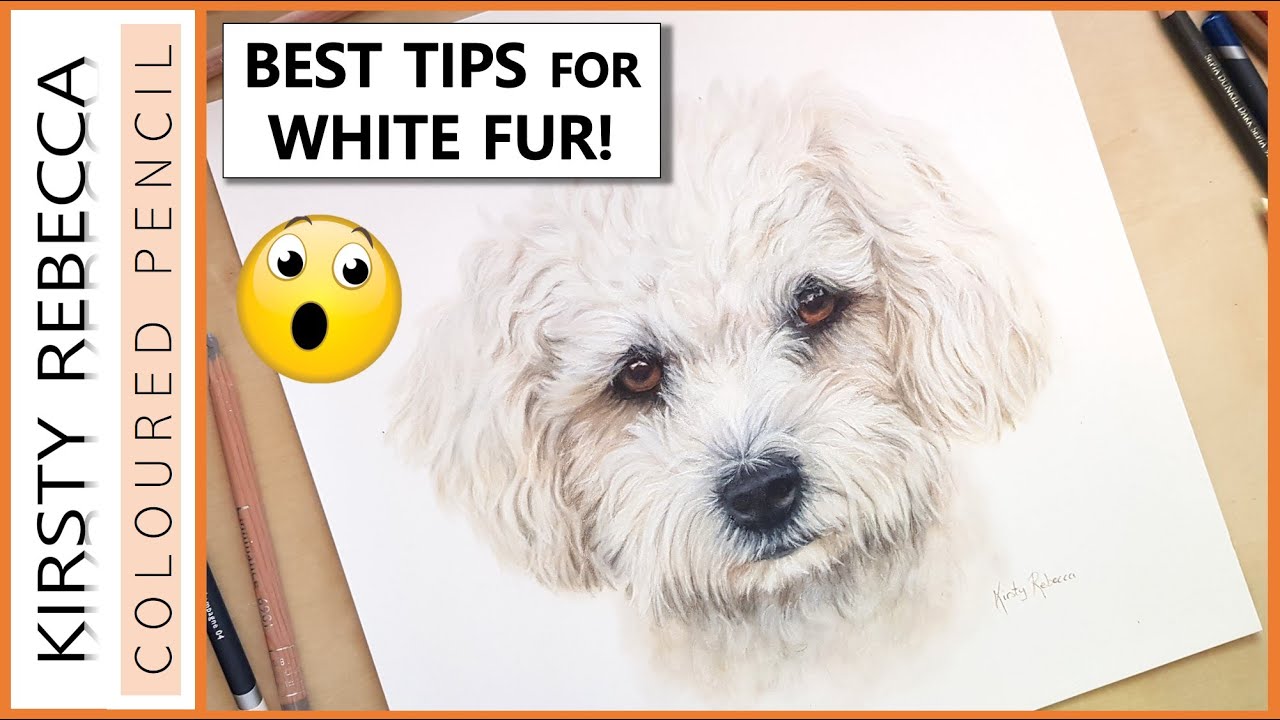 WHITE fur on WHITE paper! // In depth step by step tutorial!