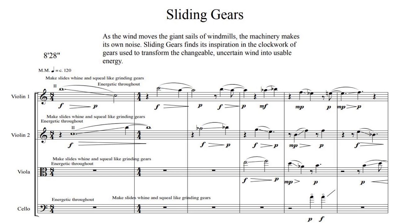 12. Sliding Gears -- String Quartet with Score --Modern Contemporary Avante Garde Art Music