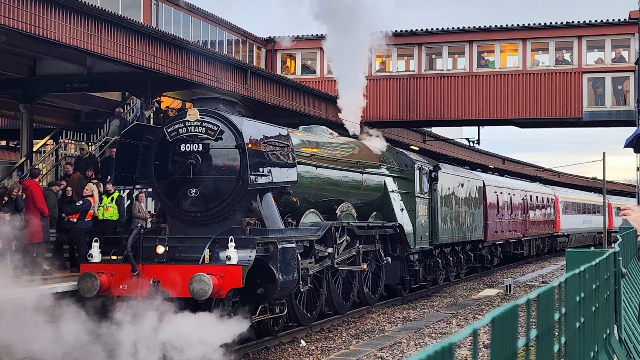 NRM 60103 'The Flying Scotsman' Obbliterates York's Foundations - 'The Festive Flying Scotsman' Tour