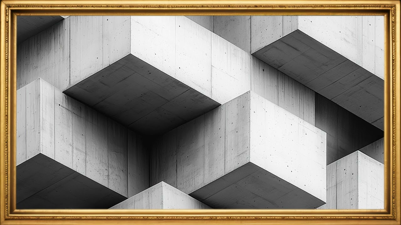 Stacked Symmetry: Concrete Layers | 4K Frame TV Screensaver | Vintage Frame | No Sound