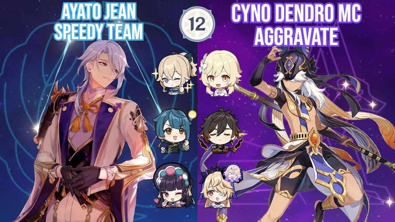 Spiral Abyss 4.0 - Speedy Ayato Team x Aggravate Cyno Full Star Clear! Ft: Lumine Zhongli Jean