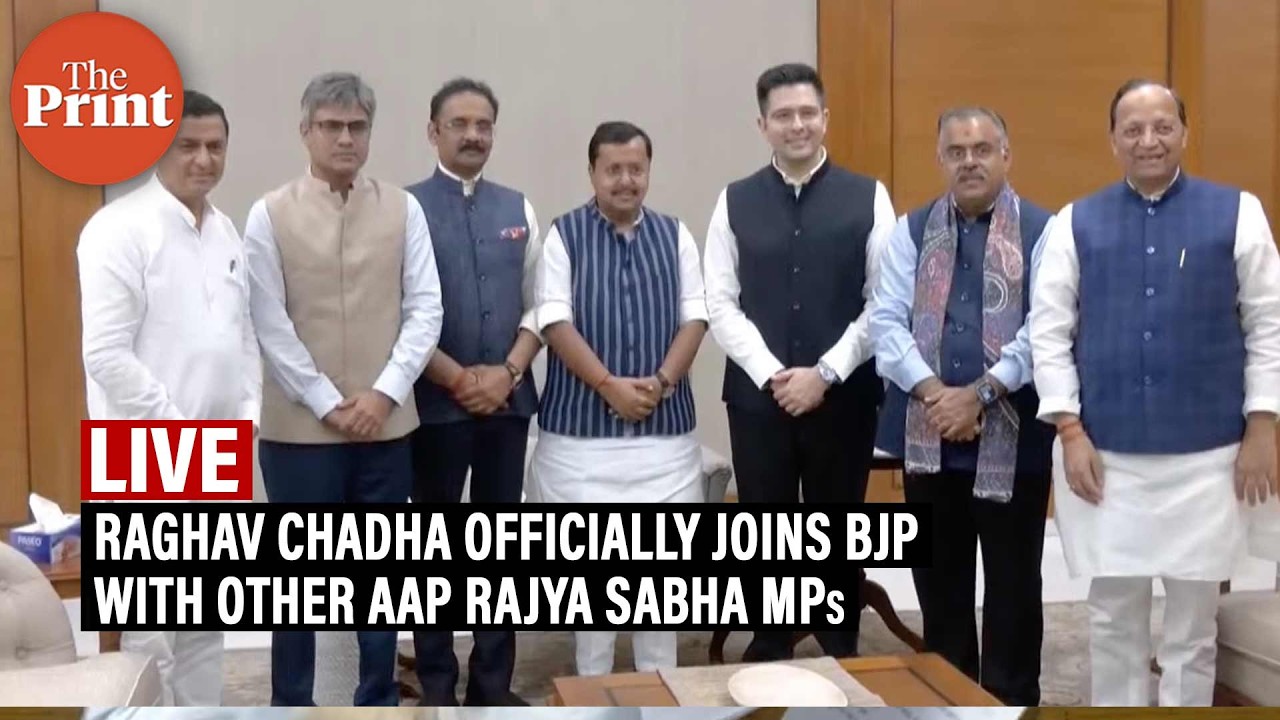 LIVE: Raghav Chadha officially joins BJP with other AAP Rajya Sabha MPs