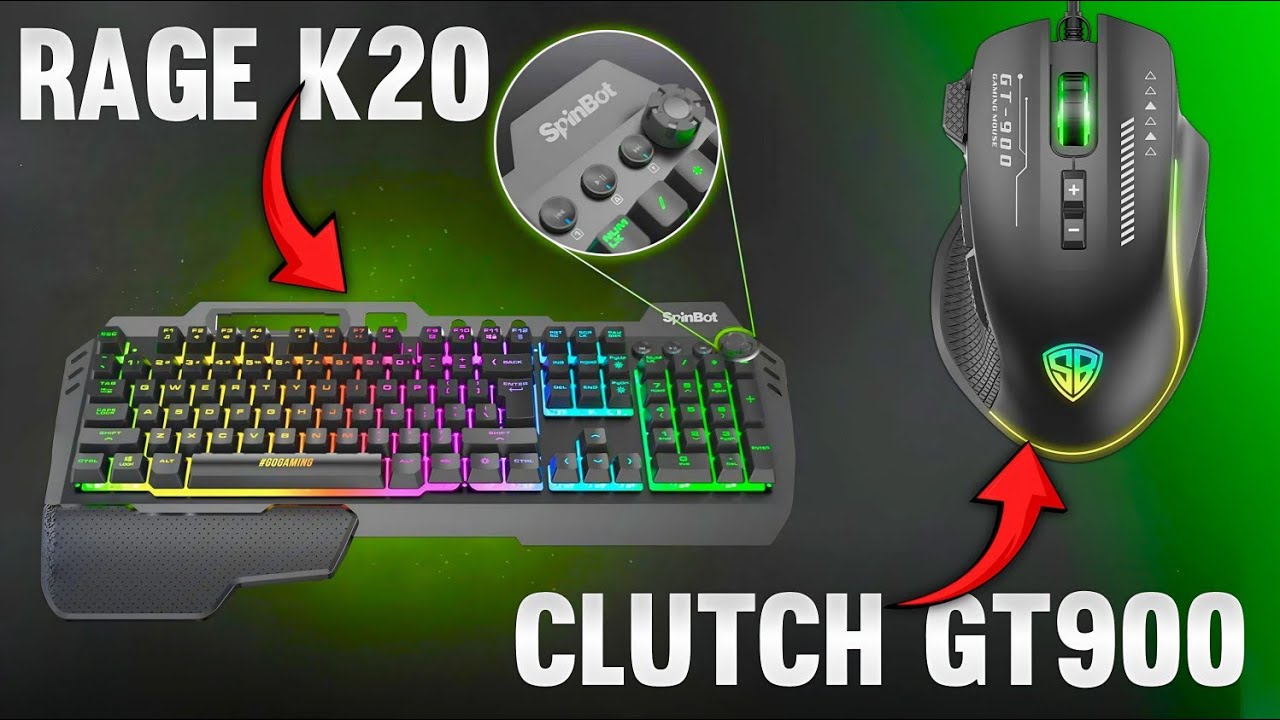 Spinbot Rage K20 Keyboard & Clutch GT900 Mouse Unboxing!! 🤯