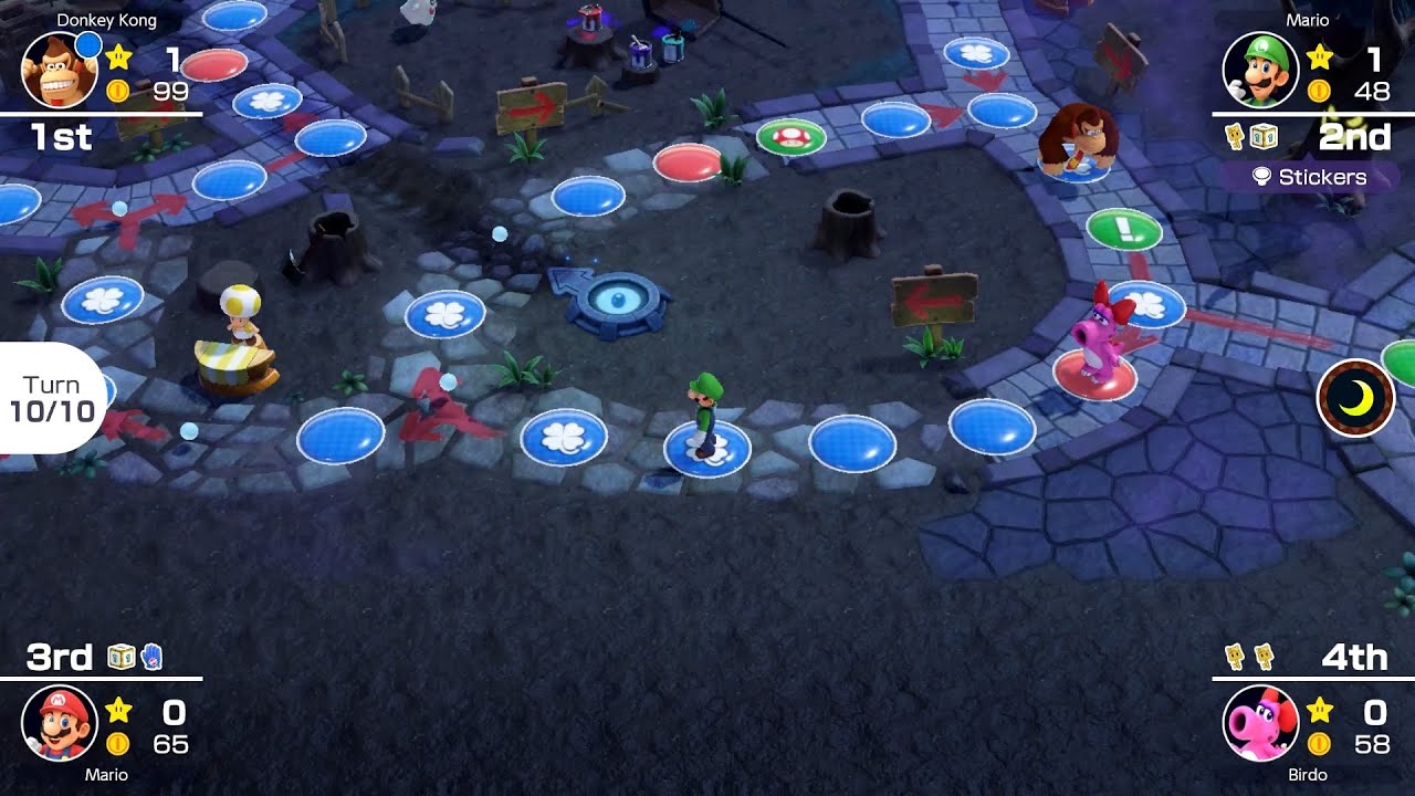 Mario Party Superstars #759 Horror Land Luigi vs Mario vs Donkey Kong vs Birdo