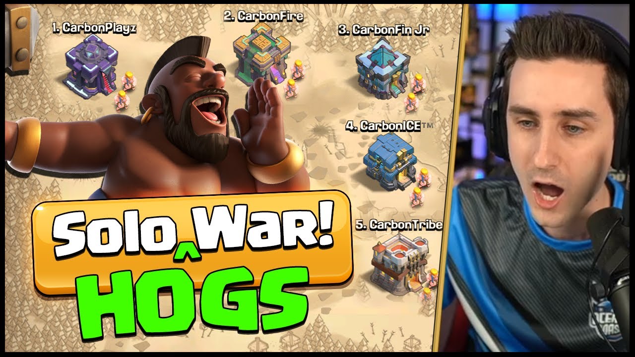 Attacking with HOG RIDERS at ALL Town Halls in the SAME War!!