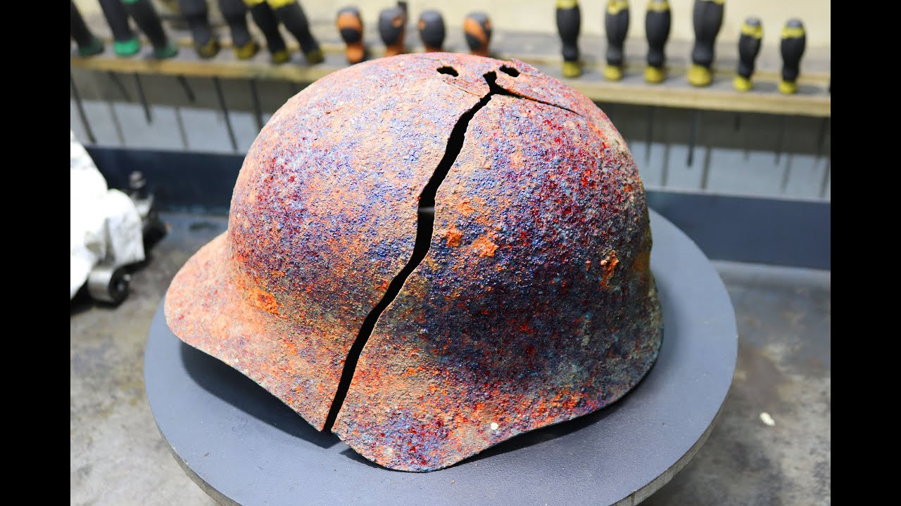 Broken Rusty Helmet SSh-36 Restoration