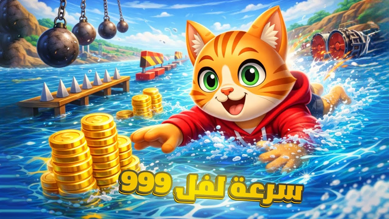 روبلوكس - اسرع سباح في العالم من لفل 1 الى لفل 999⚡⚡