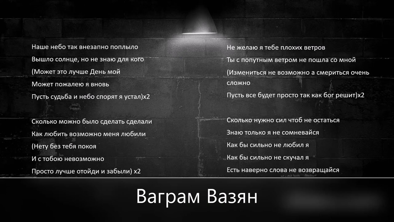 Ваграм Вазян - забыли (караоке, минус)