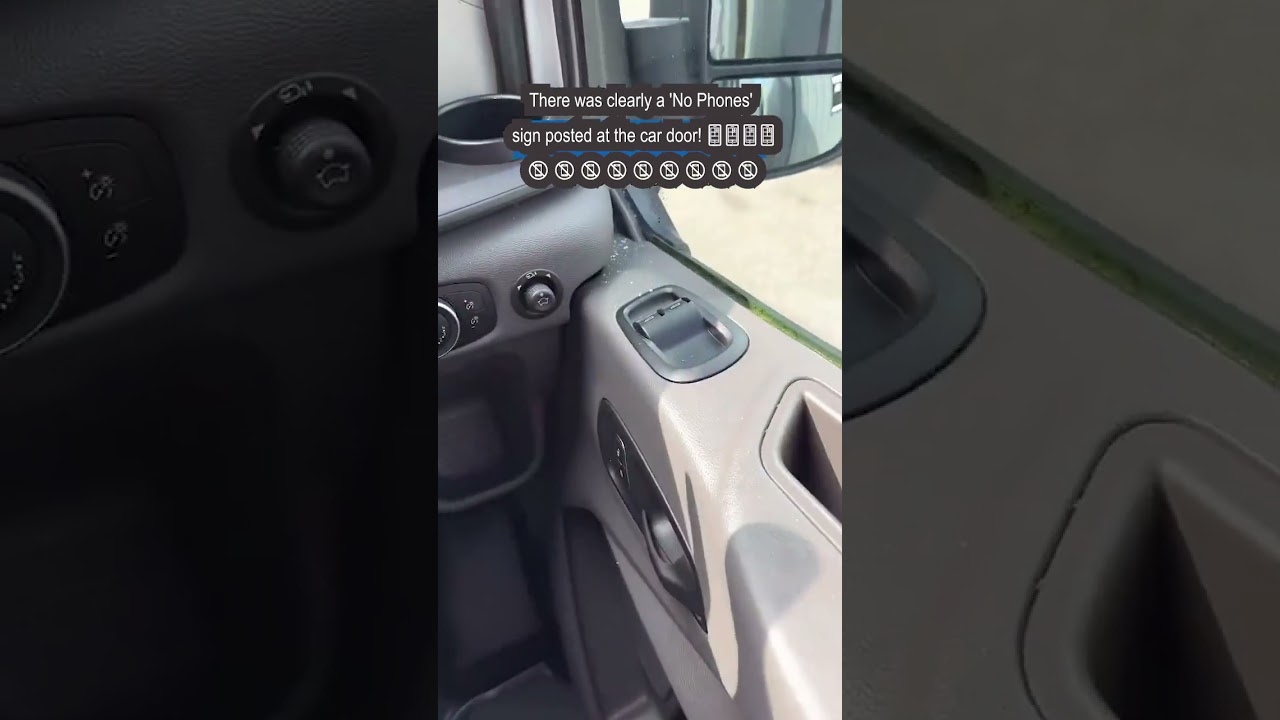 He Ignored the &ldquo;No Phone&rdquo; Sign Inside the Car Door&hellip; Seconds Later His Phone Was Crushed 😱😂