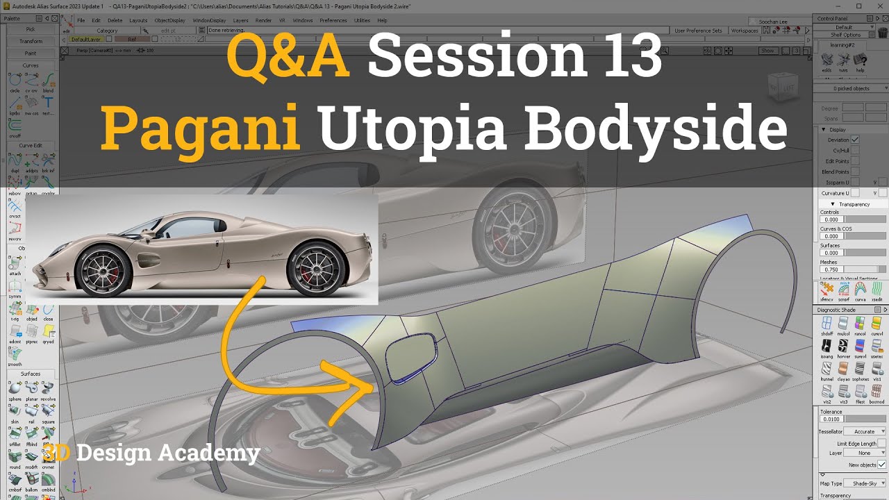 Autodesk Alias Tutorials I Q&A 13 - Pagani Utopia Bodyside 1