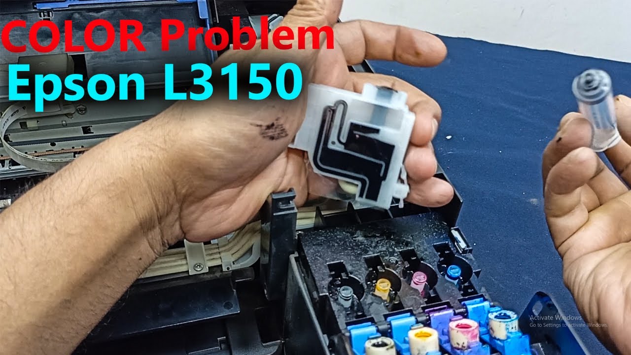 Epson 3150 printer black ink not printing || how to solve color issue epson printer