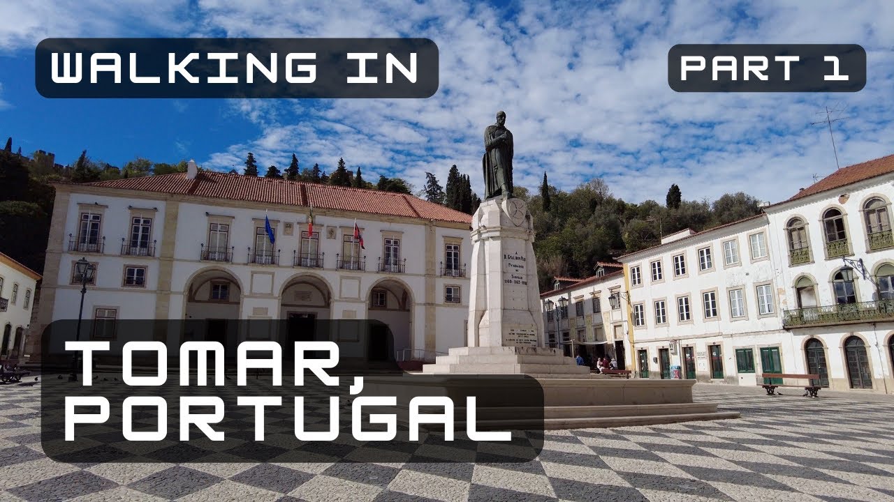 Tomar walks in October 2022. Portugal. [4K]