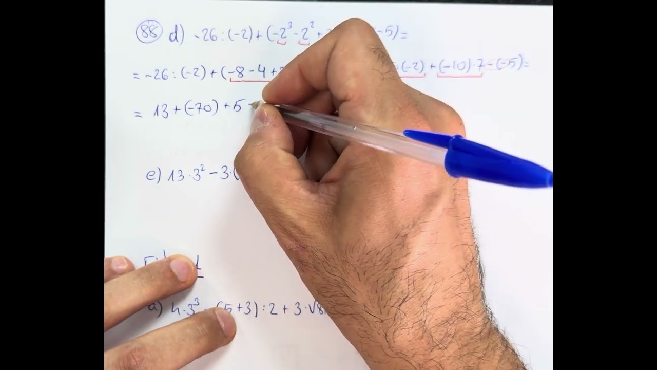 Repaso operaciones combinadas con enteros 1º ESO