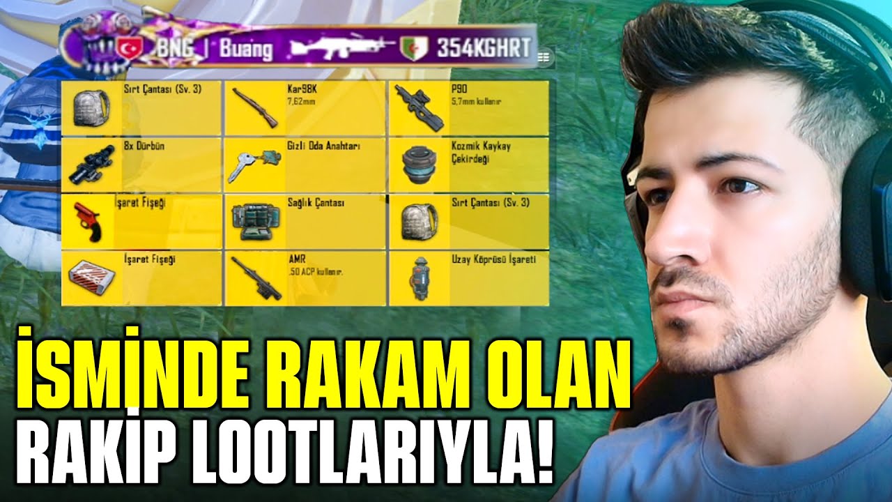 İSMİNDE RAKAM OLAN RAKİP LOOTLARIYLA WİN ALMAK?(P90 ÇIKTI) pubg mobile