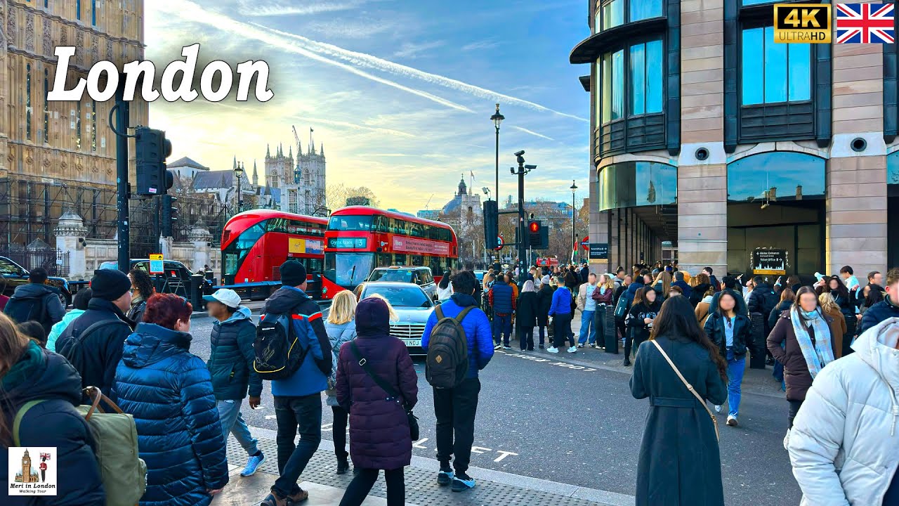 Central London Walking Tour | Historic Landmarks & Vibrant Street Scenes 4K
