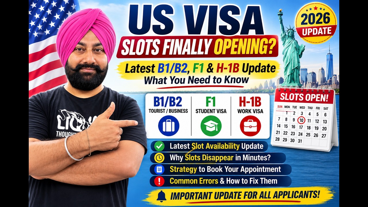 US Visa Slots Finally Opening? B1/B2, F1 & H-1B Visa Slot Update (2026) | What You Need to Know
