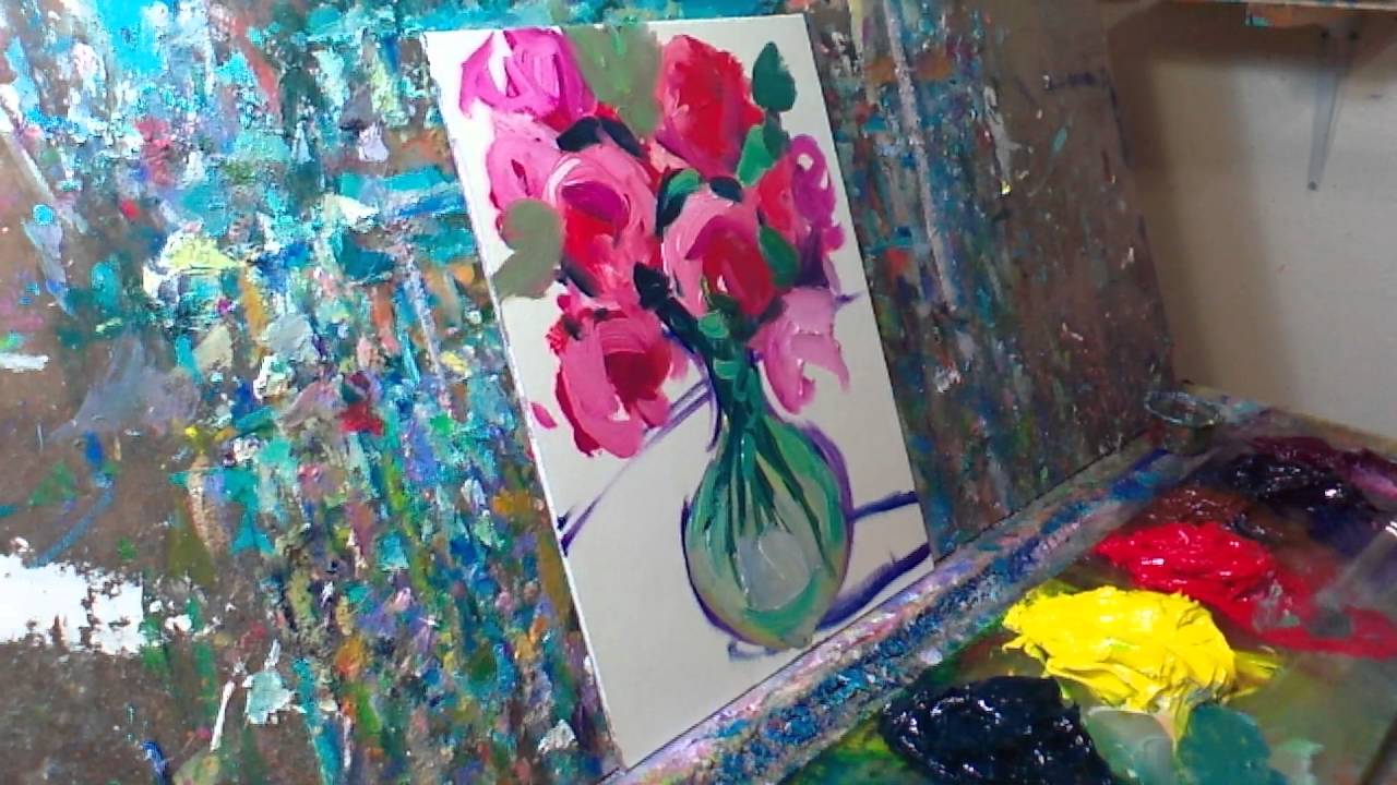 How To Paint Roses Alla Prima - Impressionism - Oil Painting Session by Artist Jose Trujillo