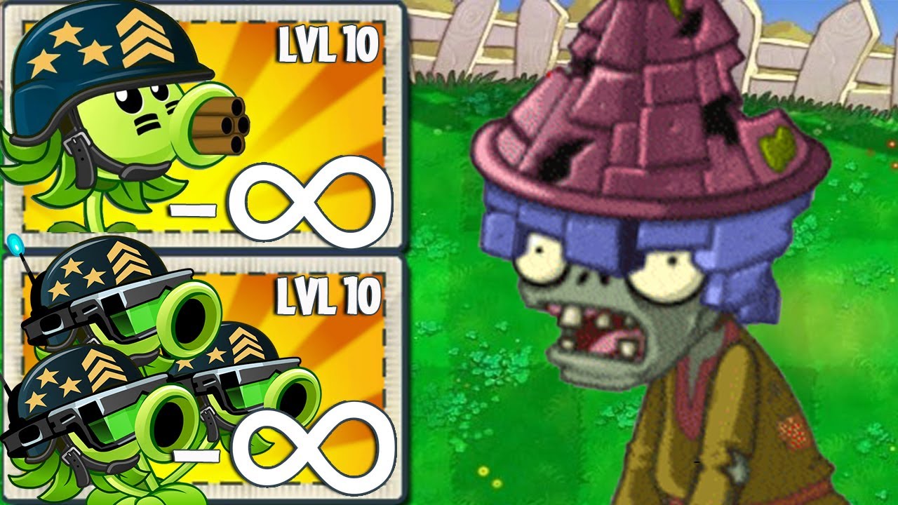 PvZ 2 POWER UP Infinite !!! 1 Plant level max vs 100 Castlehead Zombies - Who will win?