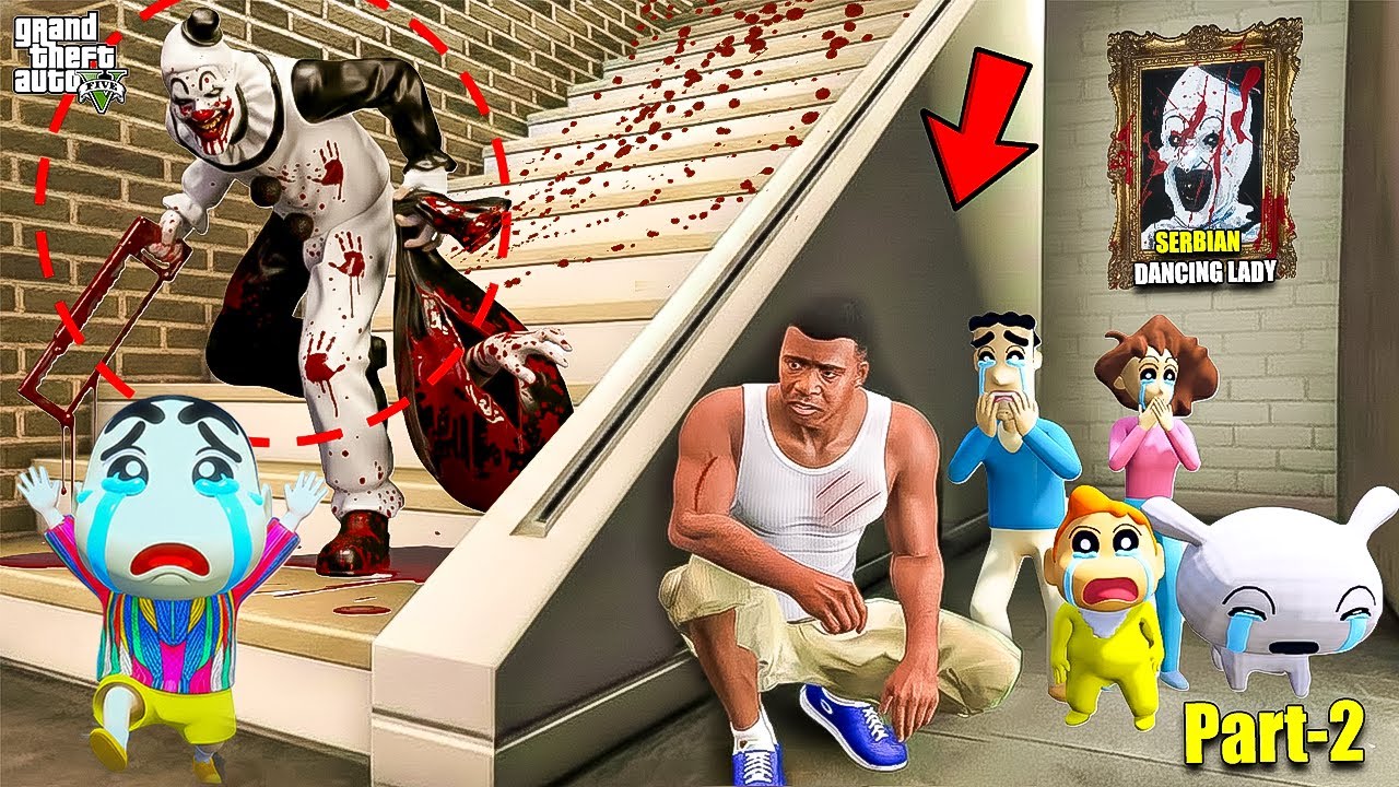 Franklin Protect His House From Serbian Dancing Lady and Save SHINCHAN and Family & CHOP GTA V!