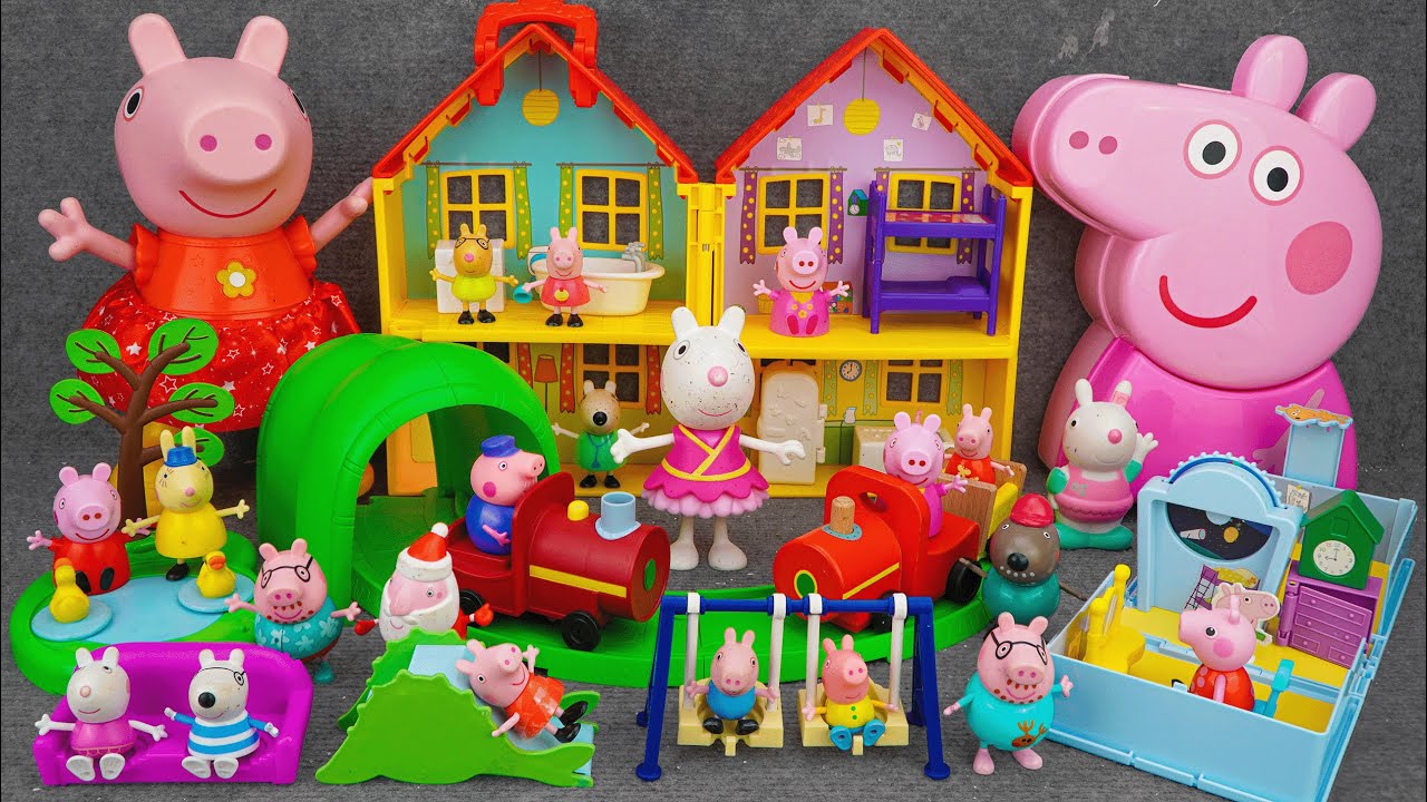 96 Minutes Satisfying with Unboxing Fun Peppa Pig Family House & Peppa Pig Train Playset ASMR 🚂