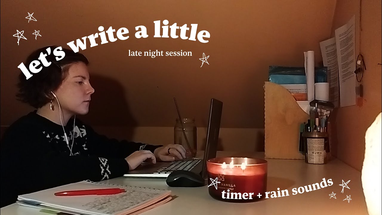 30 minutes cozy late night writing session ✍️🌧️ rain sounds + timer