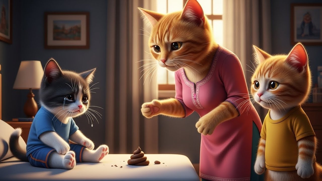 Tiny Kitten Poops in Sleep 😳  Mom Cat’s Cute & Funny Reaction ❤️🐱