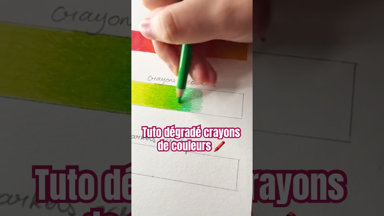 Tuto D&Eacute;GRAD&Eacute; crayons de couleurs 🤩 #dessin #apprendreledessin