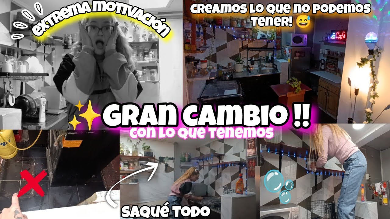 MUEVO TODO de mi PEQUEÑA COCINA ✨ EXTREMA LIMPIEZA!!🧹🫧🧽 IMPROVISADA ISLA 🥹🥰 Se ve hermoso 😌