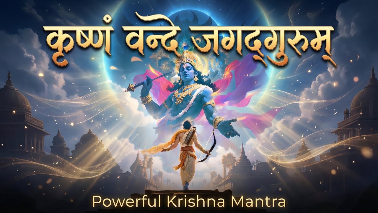 कृष्णं वन्दे जगद्गुरुम् | Powerful Krishna Mantra | Shri Krishna Bhajan | Divine Chanting