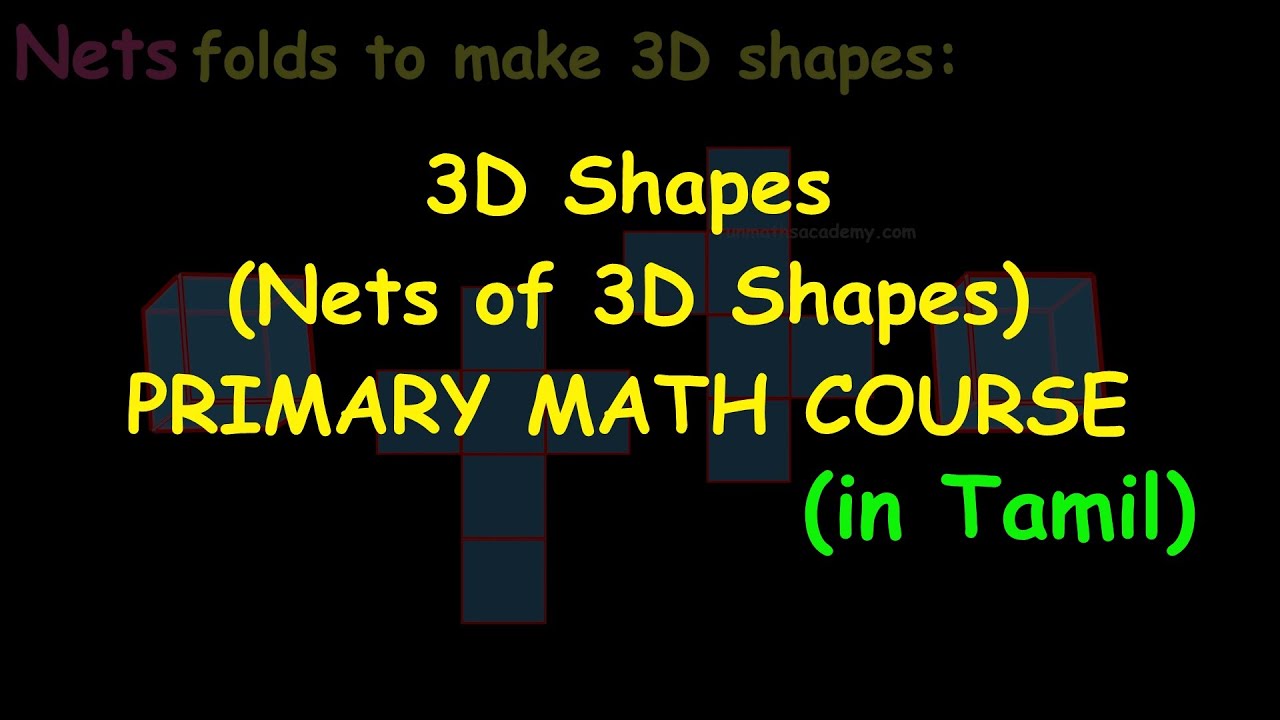 3D Shapes Intro 2 | Nets of 3D Shapes | Primary Math course(in Tamil)