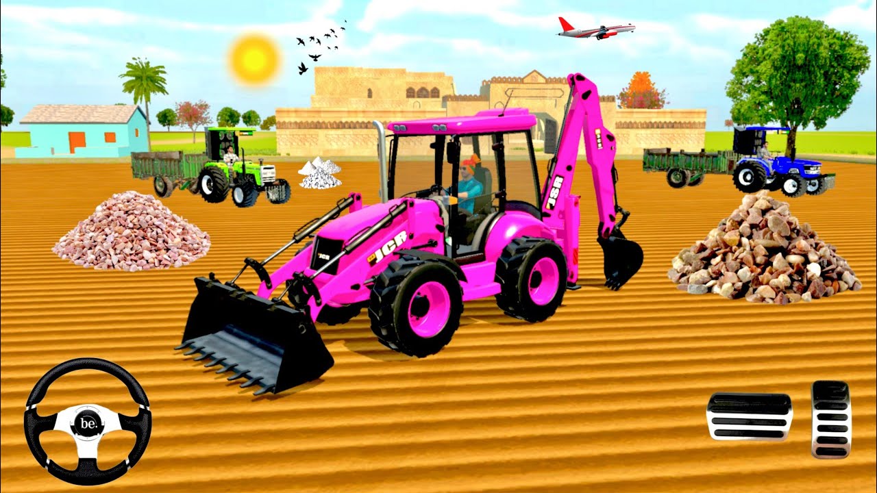 JCB KA GAME 🎯 TRACTOR KA GAME 🎯 GHODE KA GAME #viral #indiantractor3d #jcb #farming 