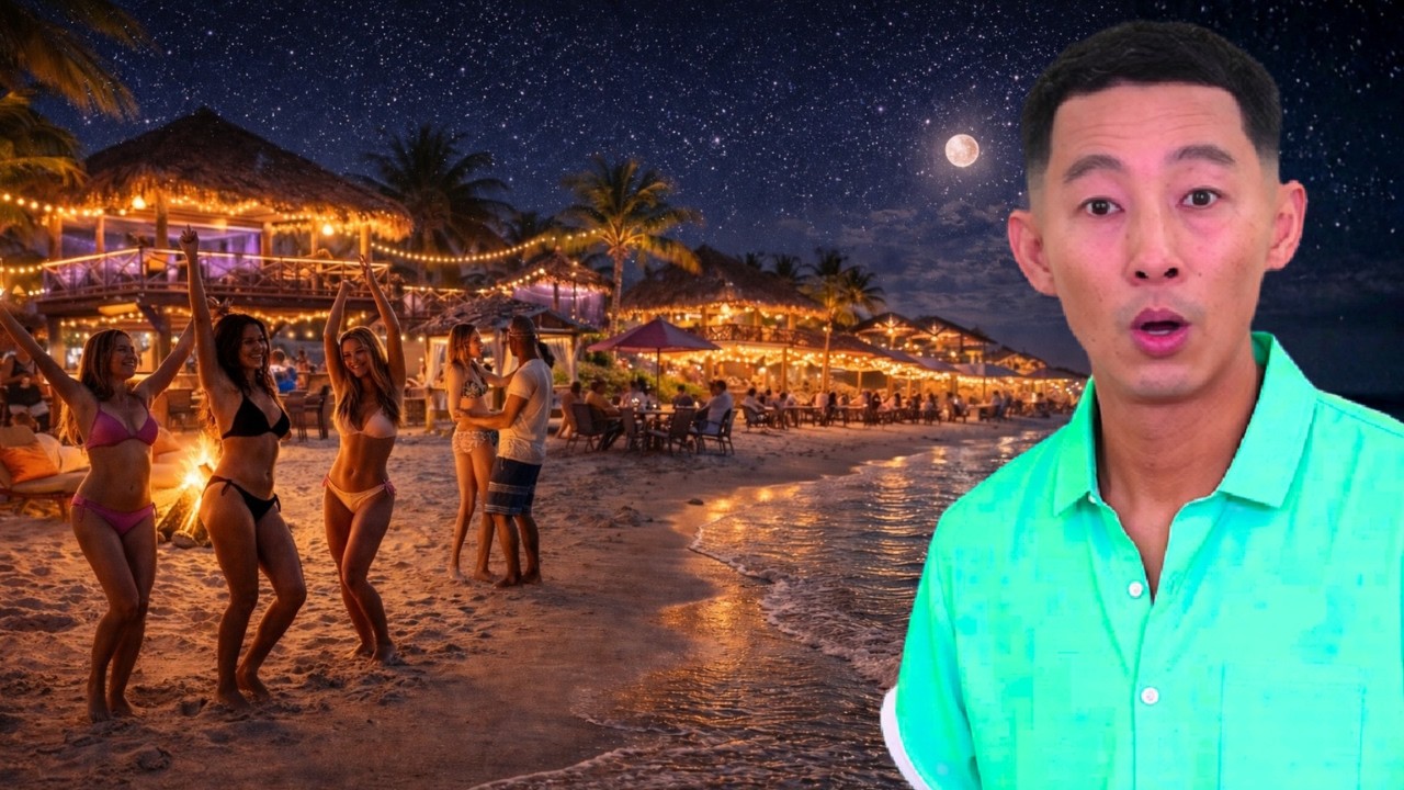 Así es isla más fiestera de Honduras | Utila de noche