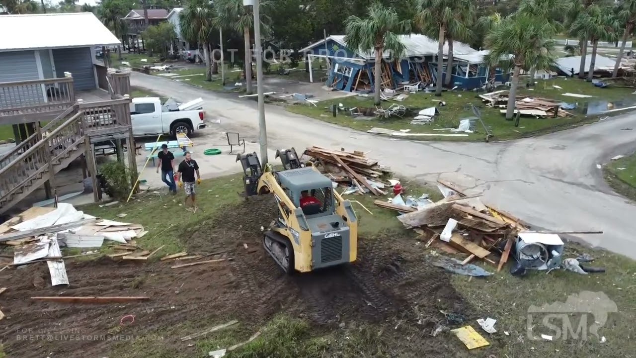 08-31-2023 Horseshoe Beach, FL - Hurricane Idalia Extreme Surge Damage *Drone*