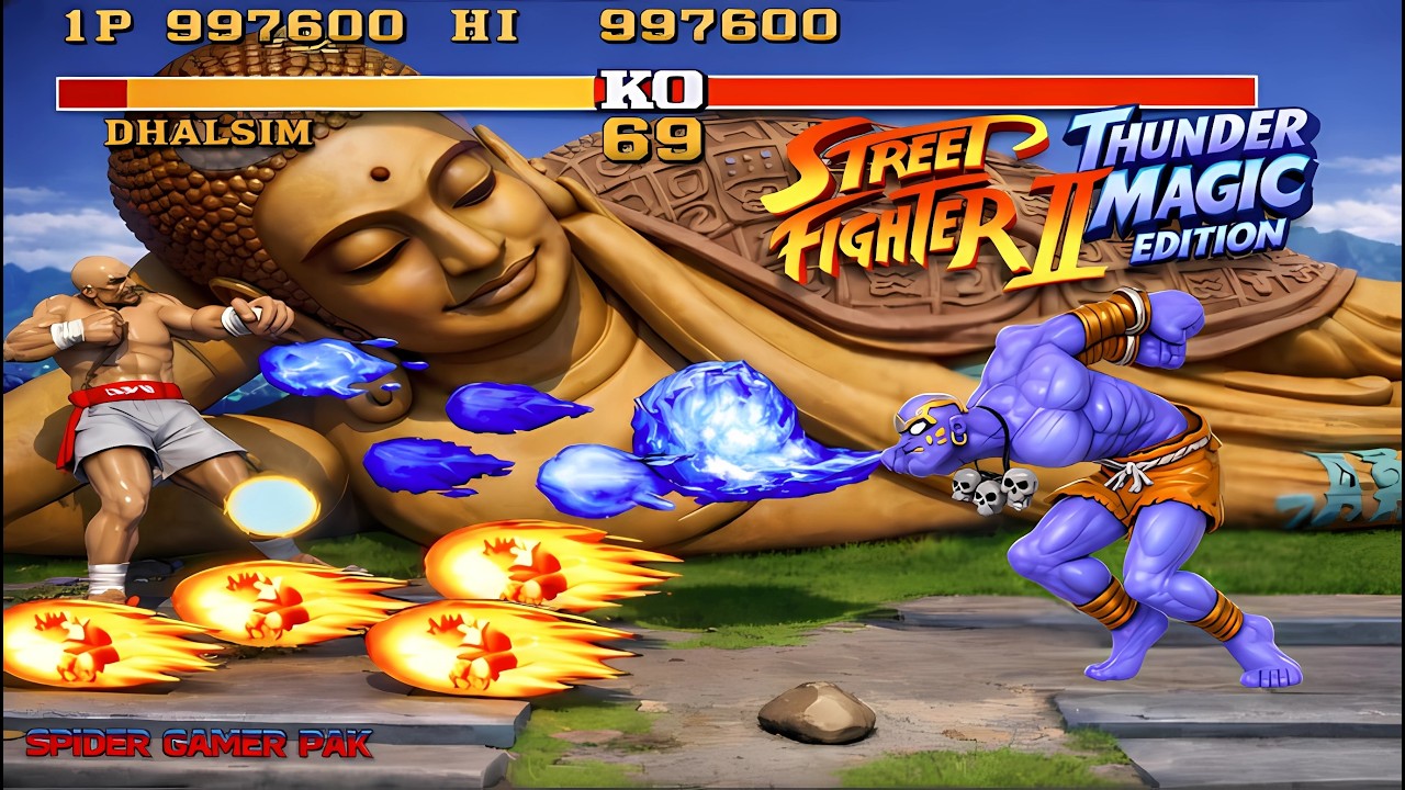 Extreme Fight Ability Of Dhalsim In Street Fighter 2 Thunder Magic Edition 60ᶠᵖˢ HDR