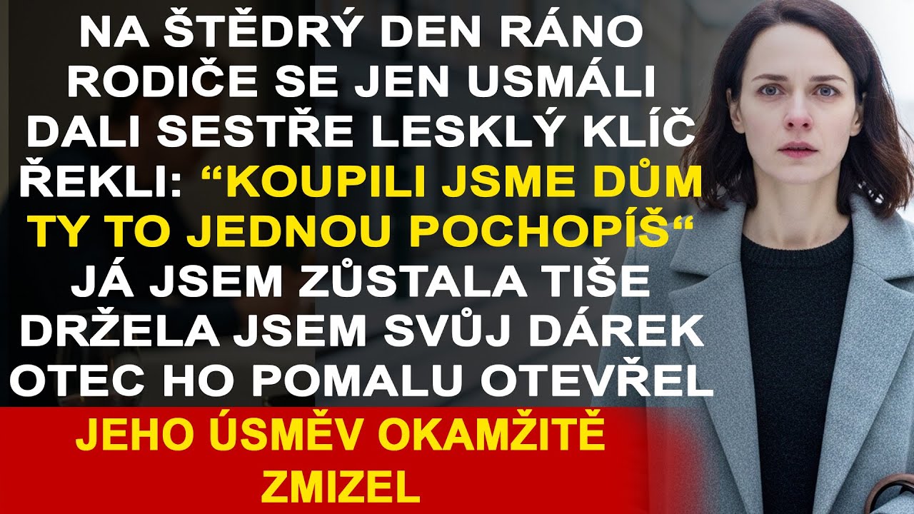 Na Štědrý den ráno se rodiče usmáli a předali sestře klíč. Pak mi řekli: 