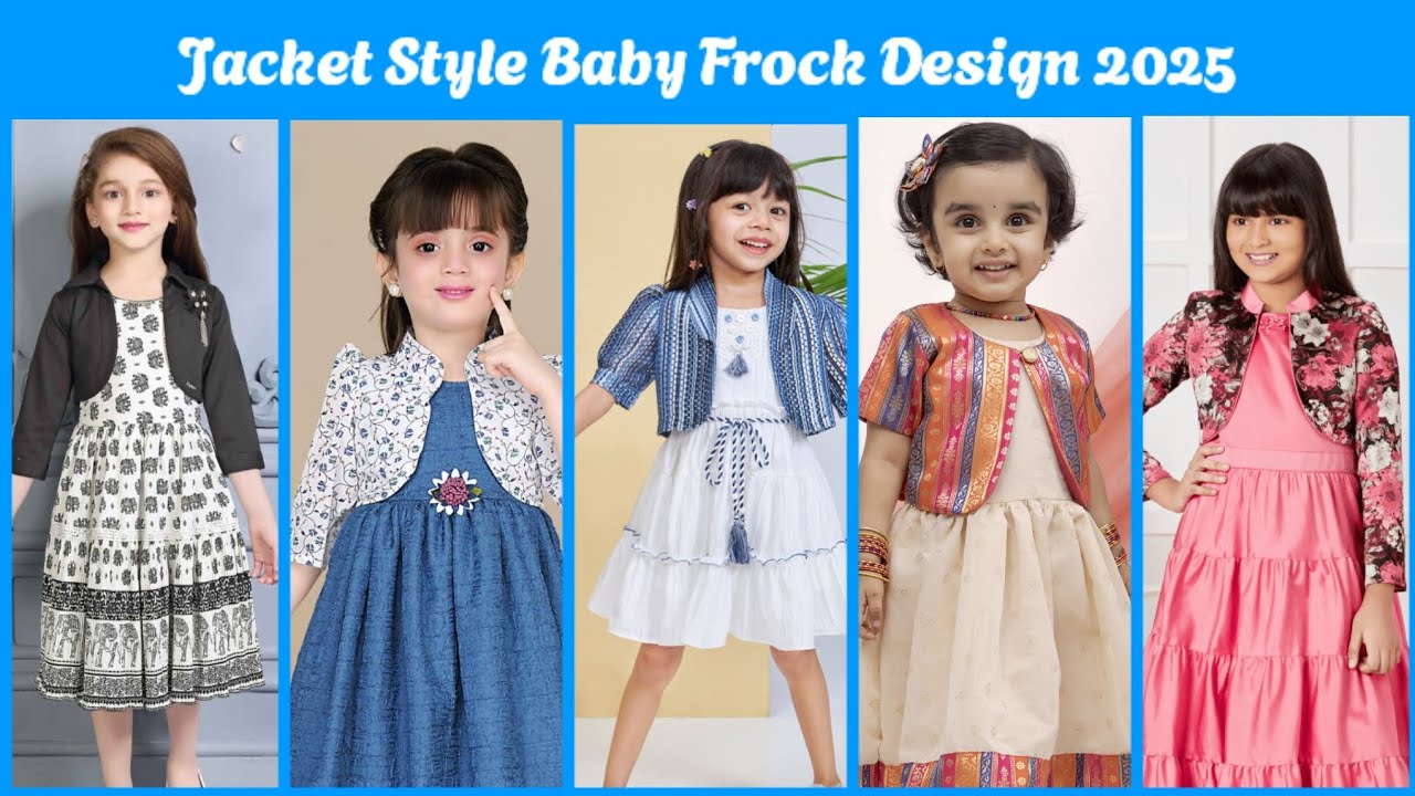 New Model Baby Frock Design Ideas with Jacket | Jacket Frock | Koti Style Baby Dresses