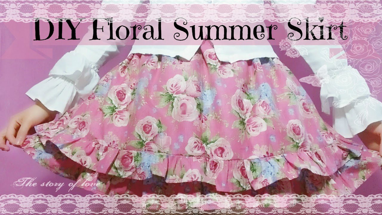 DIY Bell-Shaped Floral Summer Skirt ( Easy)