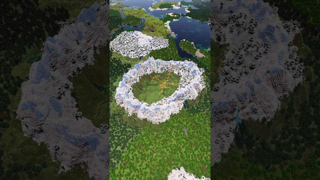 Minecraft Mountain Circle Village Seed!
