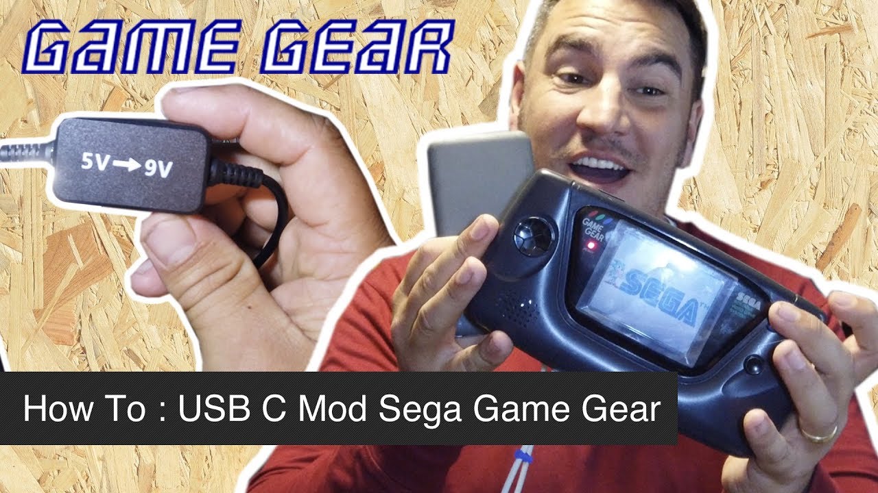 How to Sega Game Gear Mod 5v Power Bank USB C Battery Replacement