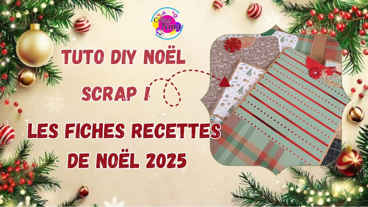 🎄 Fiches Recettes de Noël Scrapbooking + Pochette | DIY pour ma boîte à recettes 🎄