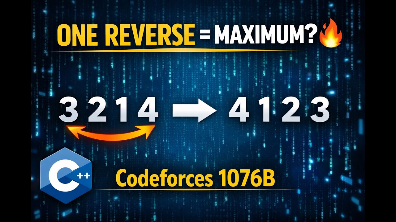 Codeforces Round 1076 Div 3 B | Reverse a Permutation | Greedy 800 | C++ Explained 🔥