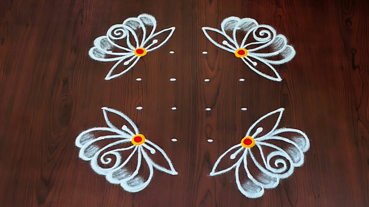Ugadhi special rose rangoli🌹|6×4dots ugadhi muggulu🌹|pandaga muggulu|easy rangoli#Rang Kaa Rangoli