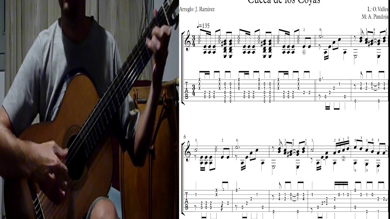 Cueca de los Coyas - partitura + tab - Javier Ramírez