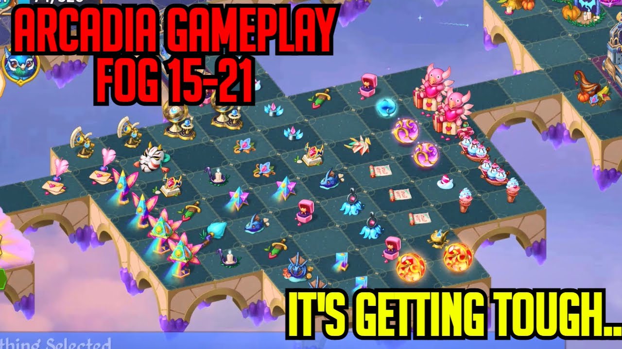 Arcadia Gameplay - Fog 15, 16, 17, 18, 19, 20 & 21 | Merge Dragons