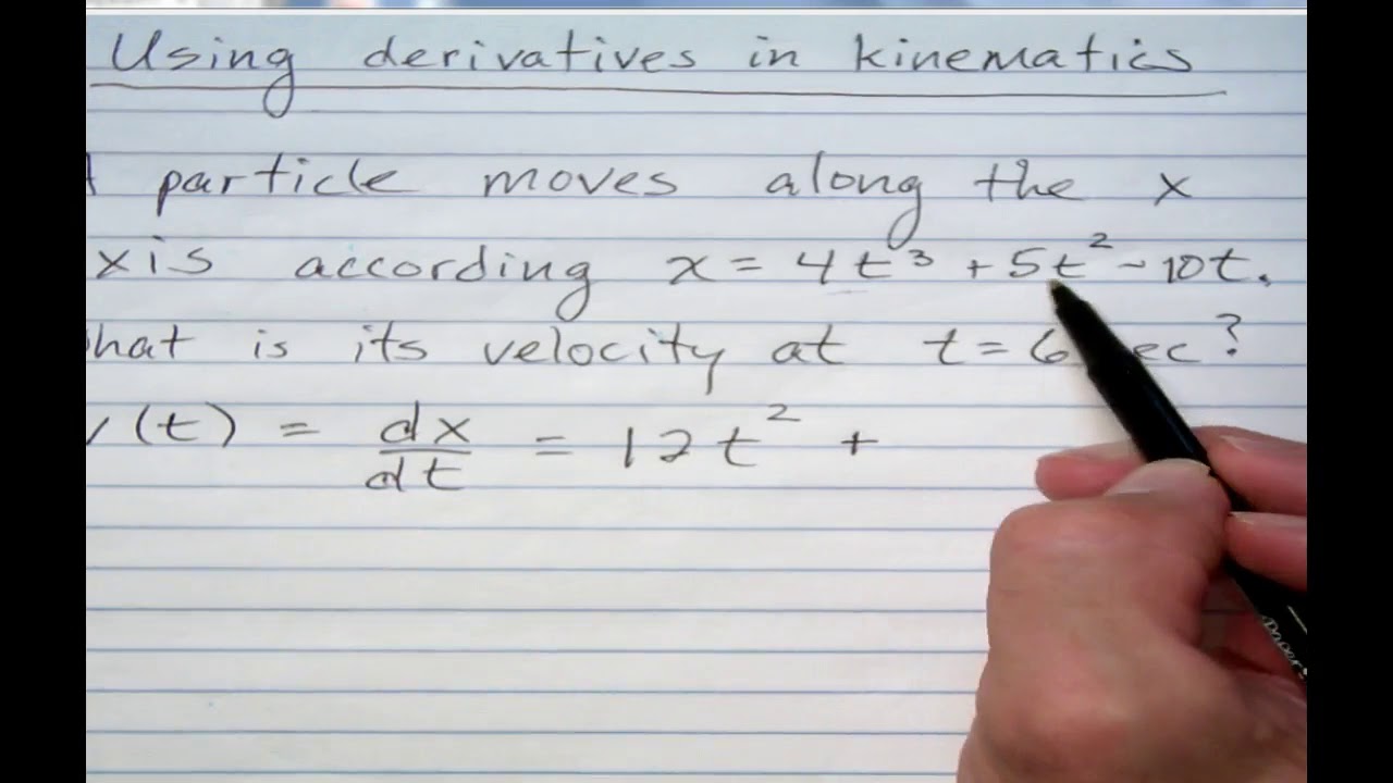 Using derivatives in kinematics